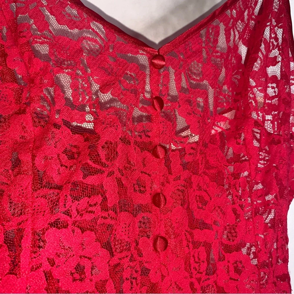 Vintage Victoria’s‎ Secret M Red Lace Teddy/ Bodysuit 1995 CPB52